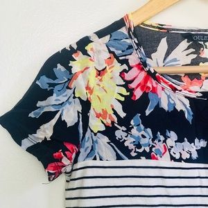 Floral and striped tee
